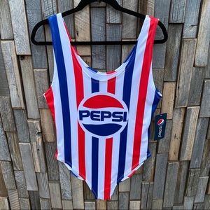 Pepsi | Striped One Piece Swim